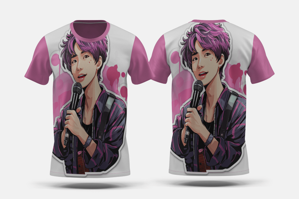 Next Print Sticker SUGA BTS singer on stage vector art Printed t-shirt - Next Print