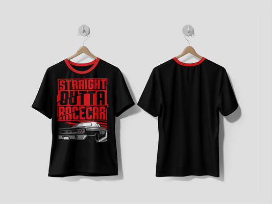 Next Print Straight outta race car vintage vector illustration style design printed t-shirt - Next Print
