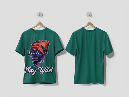 Next Print T-shirt design with illustration of a wild skull printed t-shirt - Next Print