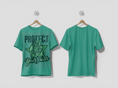 Next Print T-shirt label design with illustration of street artist printed t-shirt - Next Print