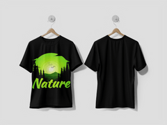 Next Print T-shirt nature forest mountain landscape flat stye vintage illustration Printed T-shirt - Next Print