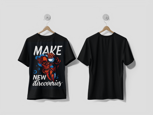 Next Print T-shirt or poster design with illustraion of skeleton professor printed t-shirt - Next Print