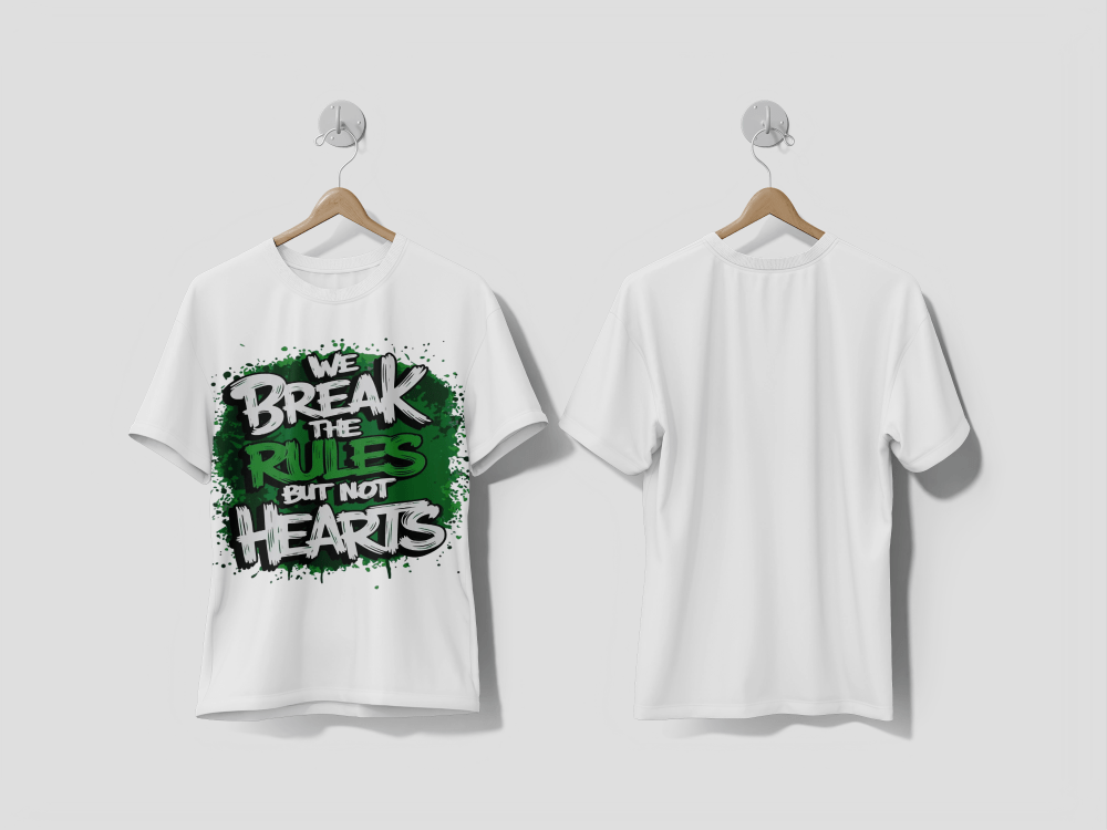 Next Print t-shirt with the words break the rules but the rules not hearts Printed t-shirt - Next Print
