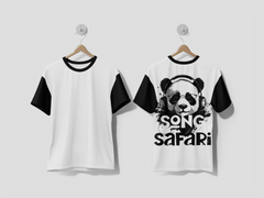 NEXT PRINT Tshirt design with a panda listening to music on headphones Printed t-shirt - Next Print