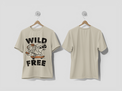 Next Print Typography wild and free lion skateboarding for t shirt design printed t-shirt - Next Print