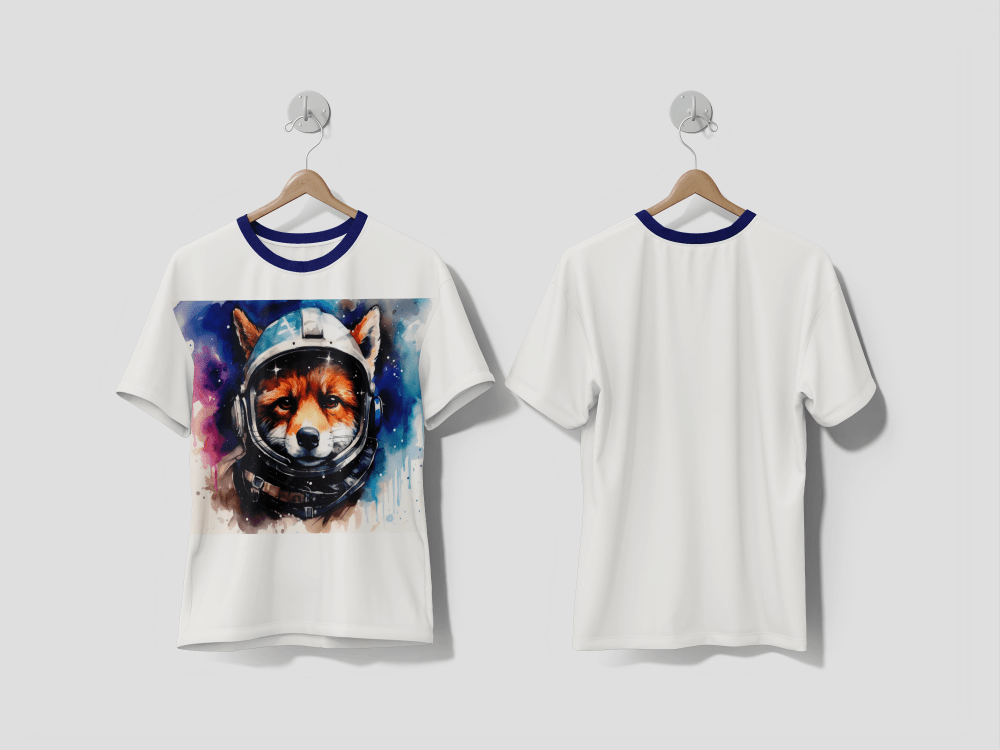 NEXT PRINT View of watercolor fox animal Printed t-shirt - Next Print