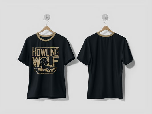 NEXT PRINT Vintage grunge logo of howling wolf t-shirt - Next Print