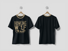 NEXT PRINT Vintage grunge logo of howling wolf t-shirt - Next Print