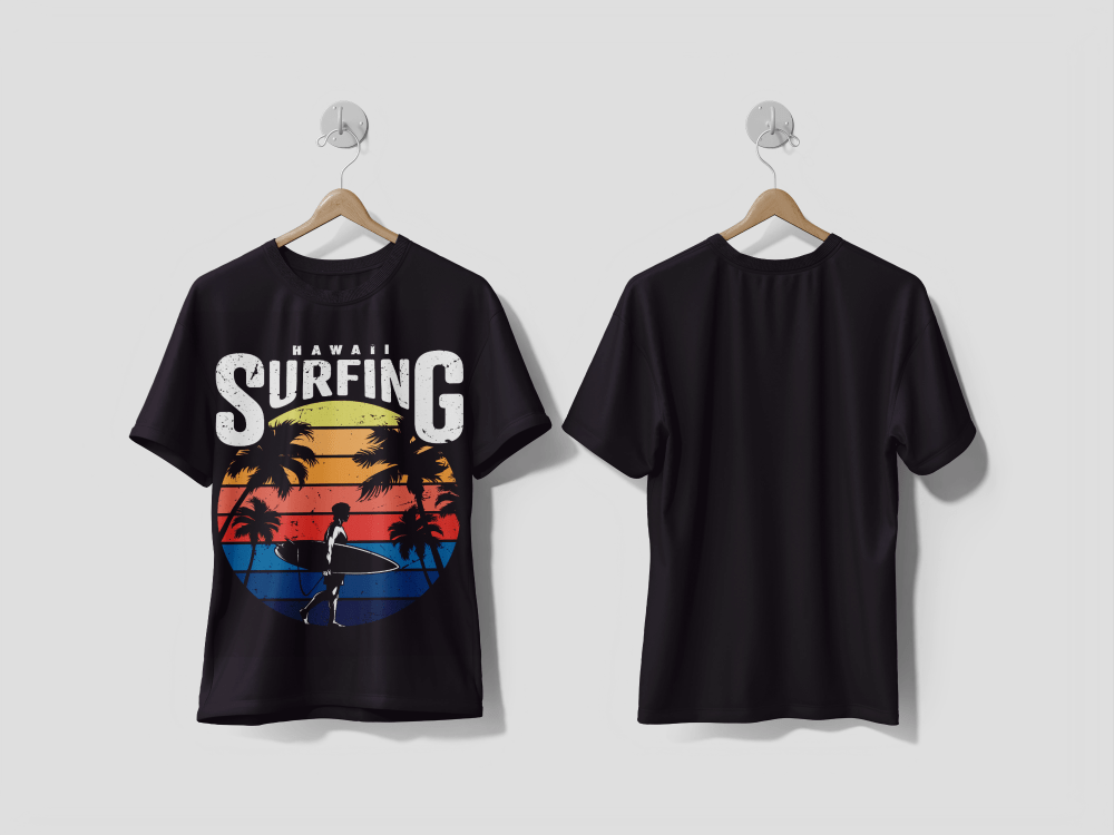 Next Print Vintage hawaii surfing label printed t-shirt - Next Print