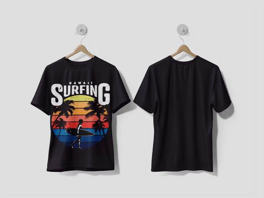 Next Print Vintage hawaii surfing label printed t-shirt - Next Print