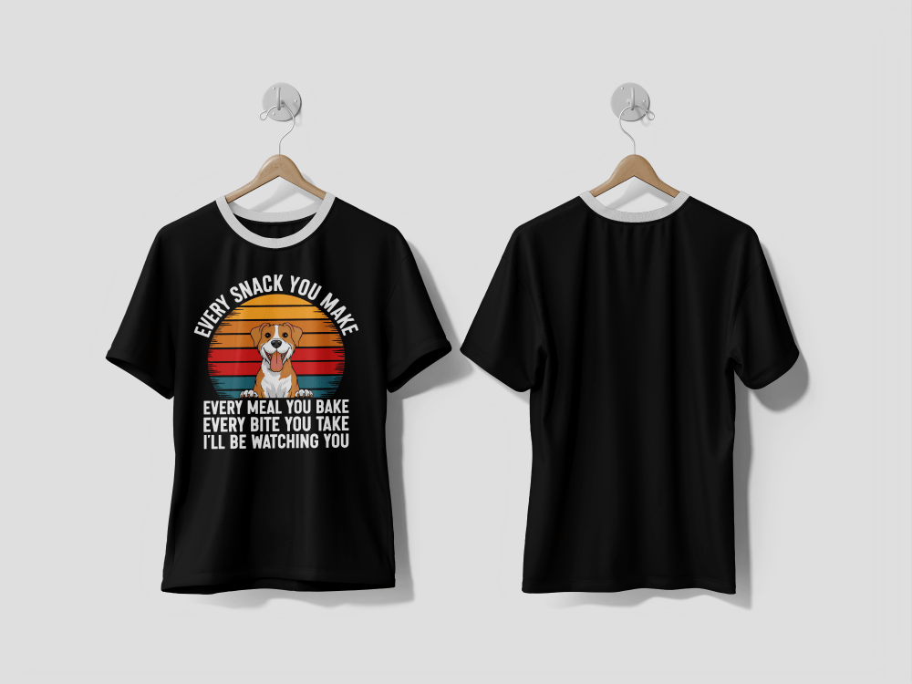 NEXT PRINT Watching You Dog T-Shirt Snack Lover Design - Next Print