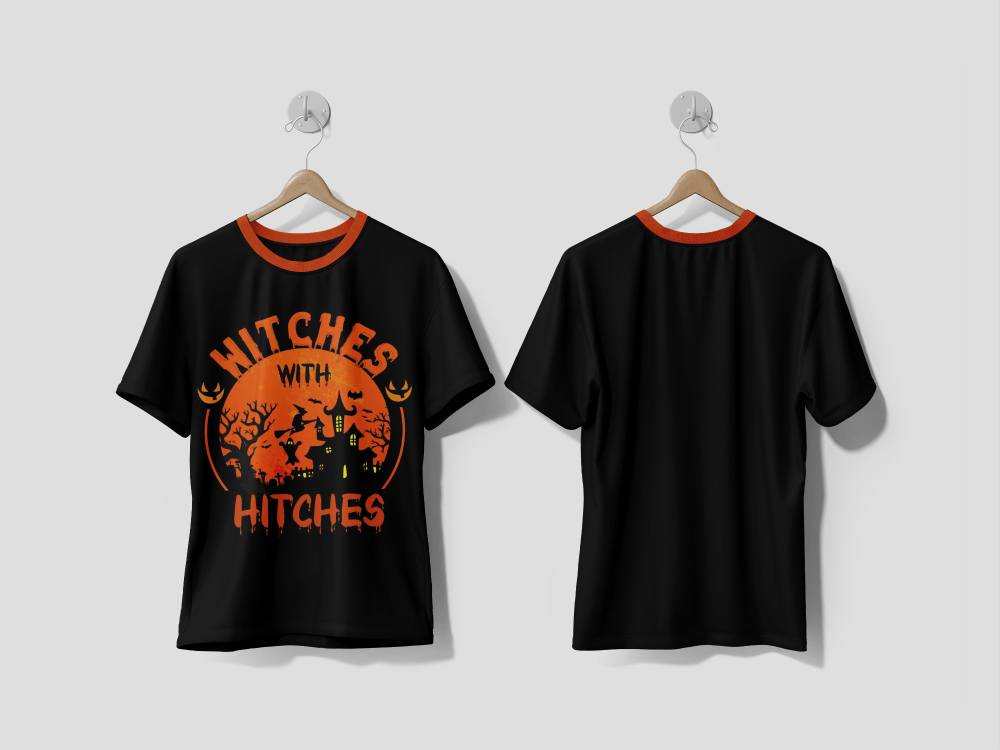 Next Print Witched hitches helloween tshirt design PRINTED T - SHIRT - Next Print