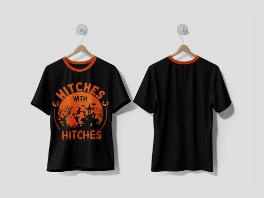 Next Print Witched hitches helloween tshirt design PRINTED T - SHIRT - Next Print