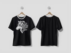 NEXT PRINT Wolf Silence Quote Design T-Shirt - Next Print