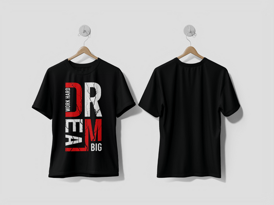 Next Print Work hard dream big slogan typography t-shirt design illustration printed t-shirt - Next Print