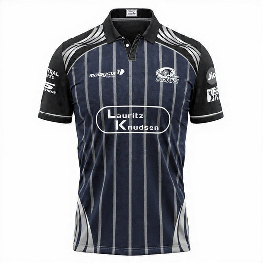 Next Print Navy Blue Striped Custom Cricket Jersey – Personalized Name Number Team Jersey | Premium Sublimation Sports Wear India