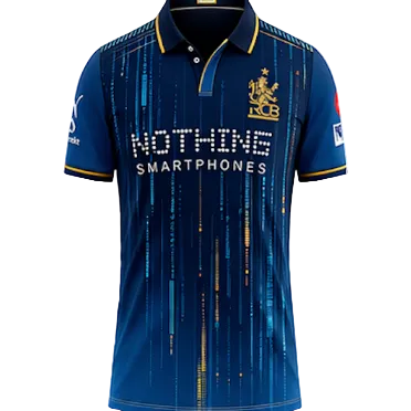 NextPrint RCB Blue Digital Lines Jersey – Premium Player Version Cricket T-Shirt