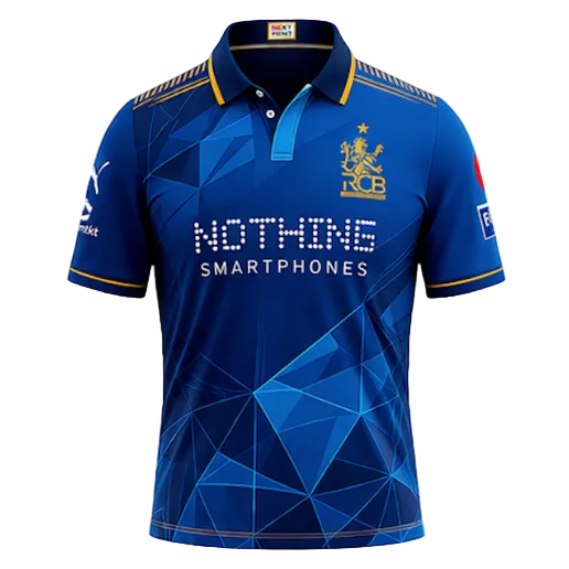 NextPrint RCB Blue Geometric Jersey – Premium Player Version Cricket T-Shirt