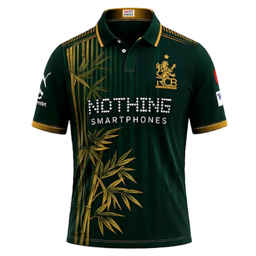 NextPrint RCB Green Bamboo Special Edition Jersey – Premium Player Version Cricket T-Shirt