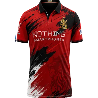 NextPrint RCB Red Black Brush Stroke Jersey – Premium Player Version Cricket T-Shirt