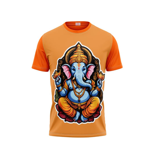 Next Print Ganesha Printed Tshirt Orange Colour Design 41