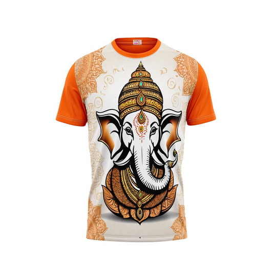Next Print Ganesha Printed Tshirt Orange Colour Design 43