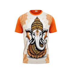 Next Print Ganesha Printed Tshirt Orange Colour Design 43
