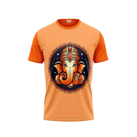 Next Print Ganesha Printed Tshirt Orange Colour Design 44