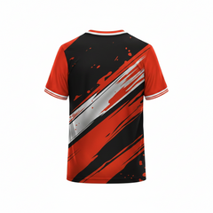 Next print Orange Black Geometric Sports Jersey for Men | Custom Cricket & Team Jersey India