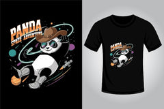 Next Print panda in space t shirt design