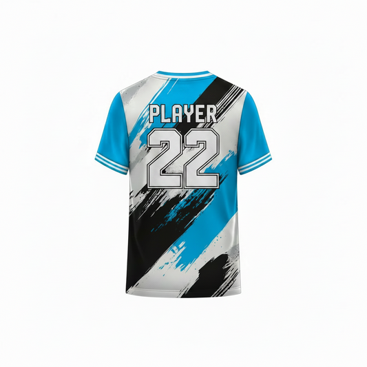 Blue black sublimation sports t-shirt custom design
