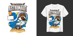 Next Print Racoon Astronaut Illustration TShirt and Apparel Printing Design