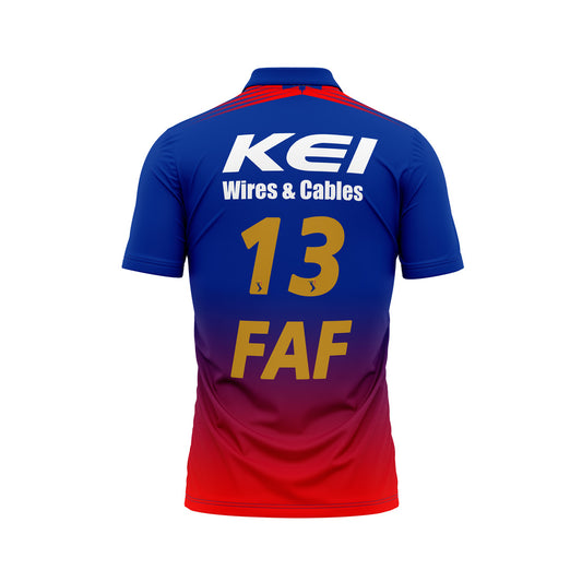 RCB 2026 IPL half sleeve polo t shirt blue and red round neck custom cricket jersey