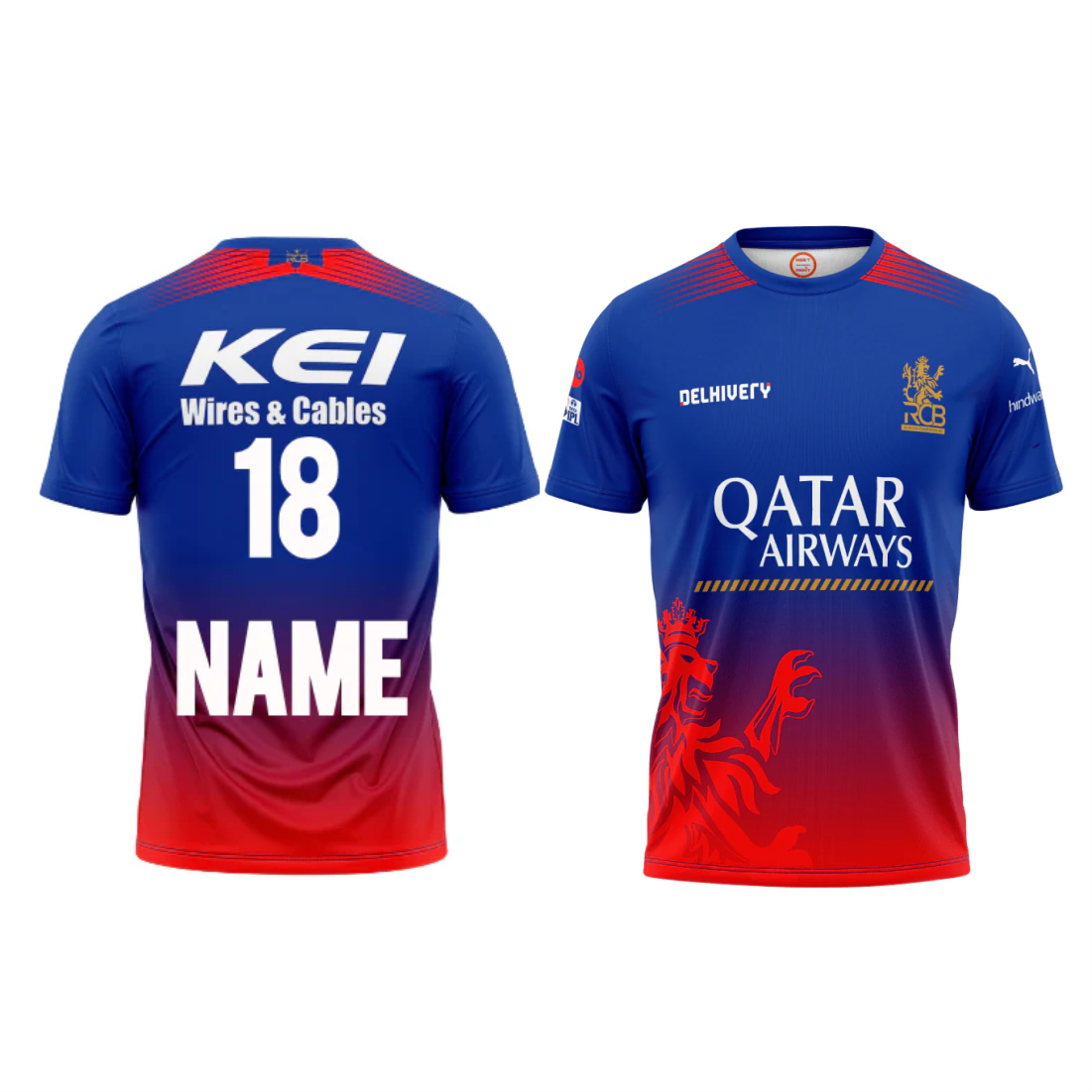 RCB 2026 red and blue round neck half sleeve cricket t shirt for men custom fan jersey India