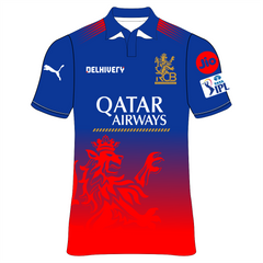 RCB 2026 V neck blue red dry fit cricket jersey for men