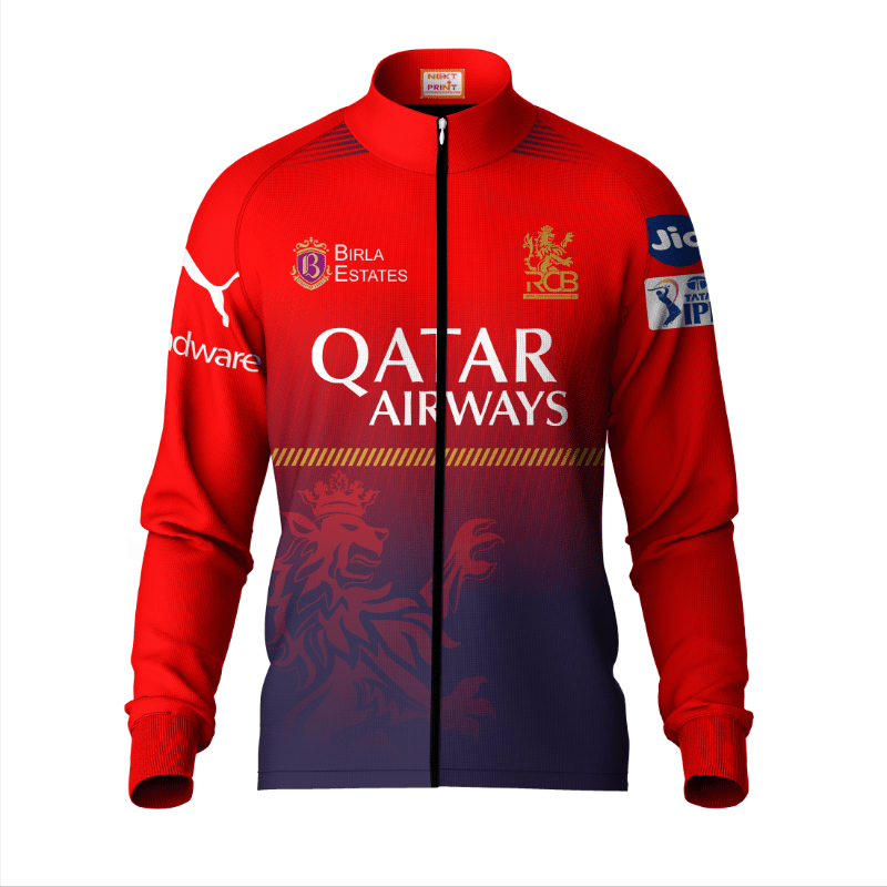 RCB IPL 2026 Jacket Front View Royal Challengers Bangalore Cricket Fan Jacket