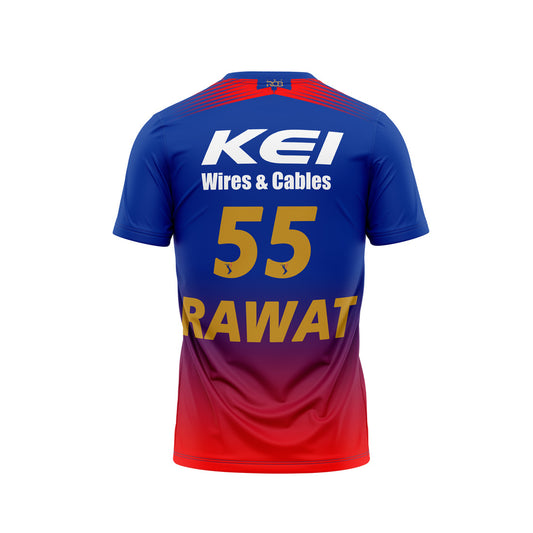 RCB IPL 2026 red and blue v neck half sleeve cricket t shirt for men by NextPrint