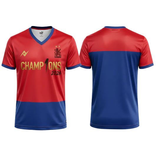 Red blue champions edition sports jersey back view