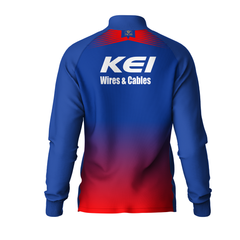 Red Blue Cricket Team High Neck Jacket for Men and Women