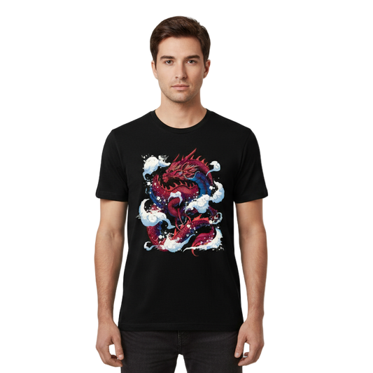 Next Print red dragon t shirt design vector