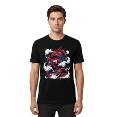 Next Print red dragon t shirt design vector