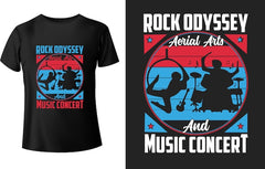 Next Print Rock Odyssey Aerial Arts And Musical Concert Printed T-Shirt.