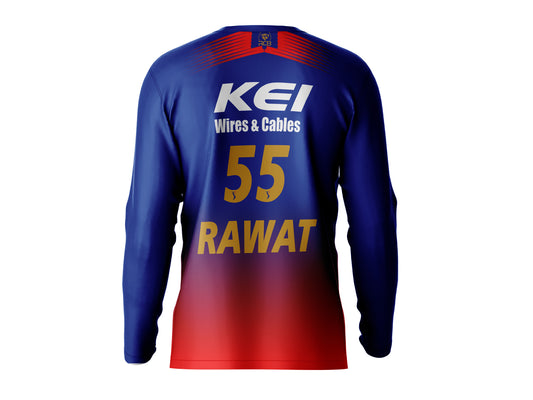 Royal cricket fan full sleeve jersey red blue sports wear 2026