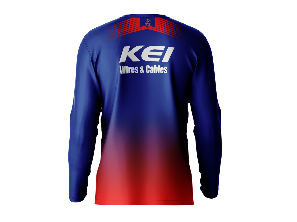 Royal Cricket Fan Jersey Round Neck Full Sleeve Red and Blue