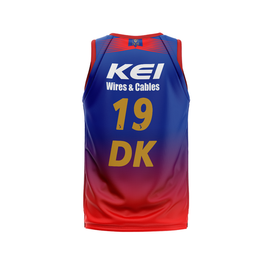 Royal cricket fan sleeveless gym vest red blue IPL 2026 sportswear