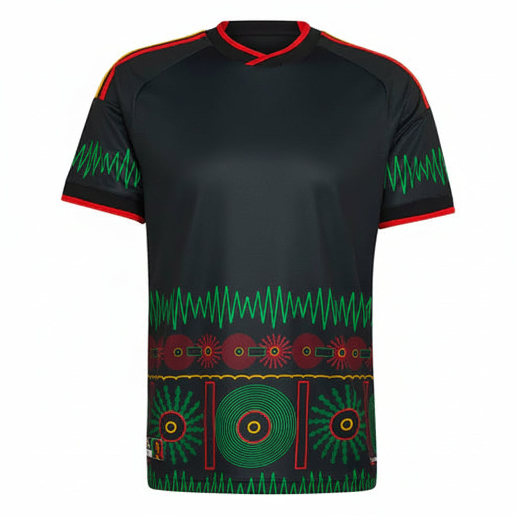 Senegal inspired white green football fan jersey front view