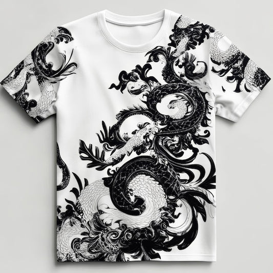 Next Print shirt with a dragon design on it is printed on the front