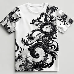 Next Print shirt with a dragon design on it is printed on the front