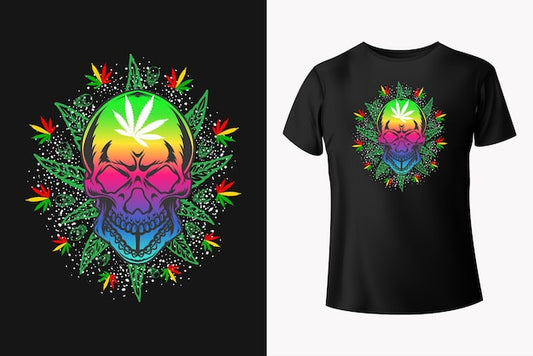 Next Print Skull Cannabis Weed T-Shirt.