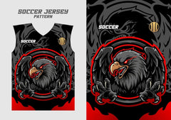 Next Print Soccer Jersey Eagle Mascot - Aggressive Bird with Red Eyes